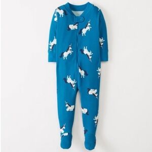 Hanna Andersson Organic Cotton Blue Unicorn Footie